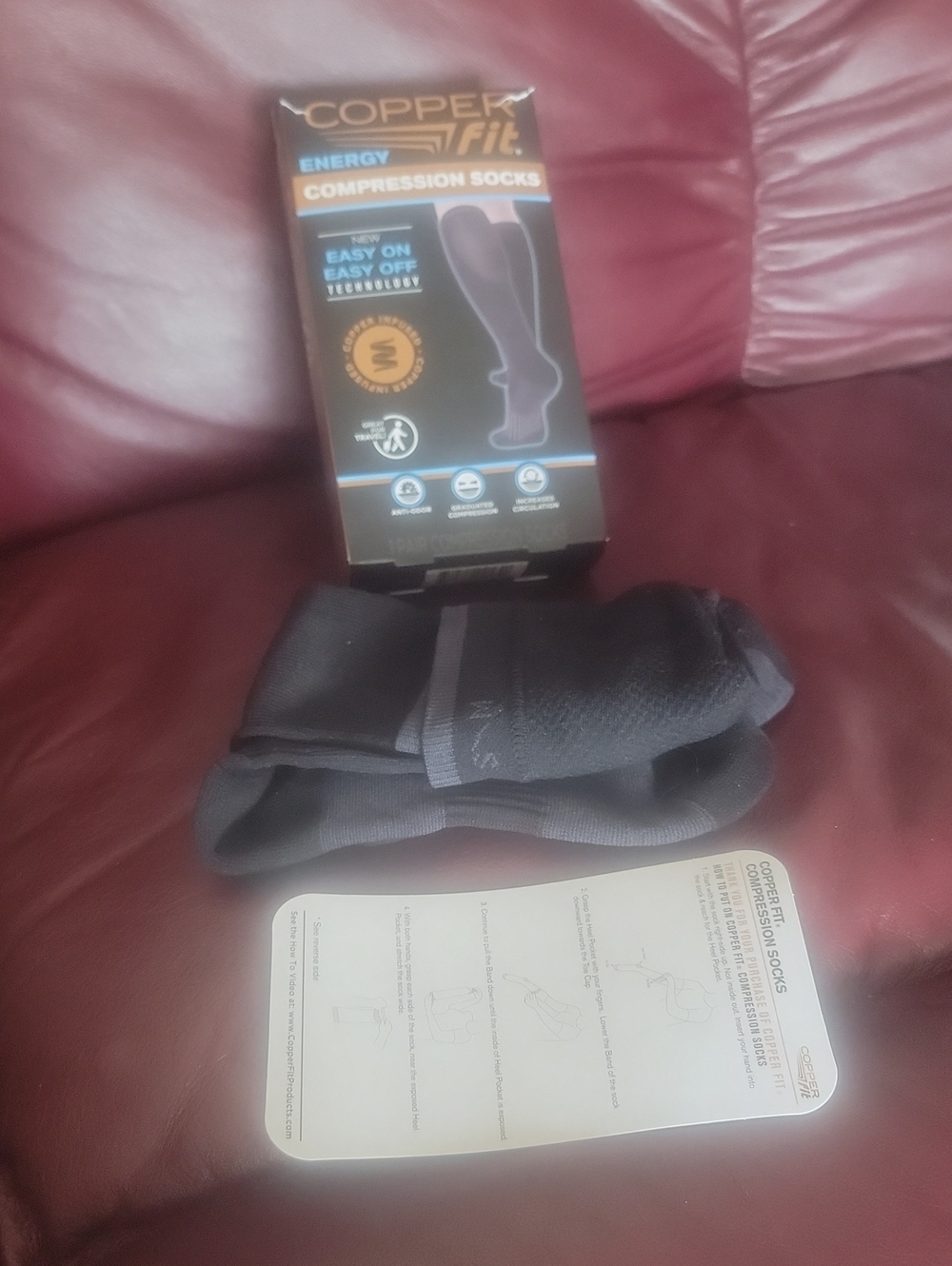 Copper Fit Energy Compression Knee-High Socks - Black (S/M)